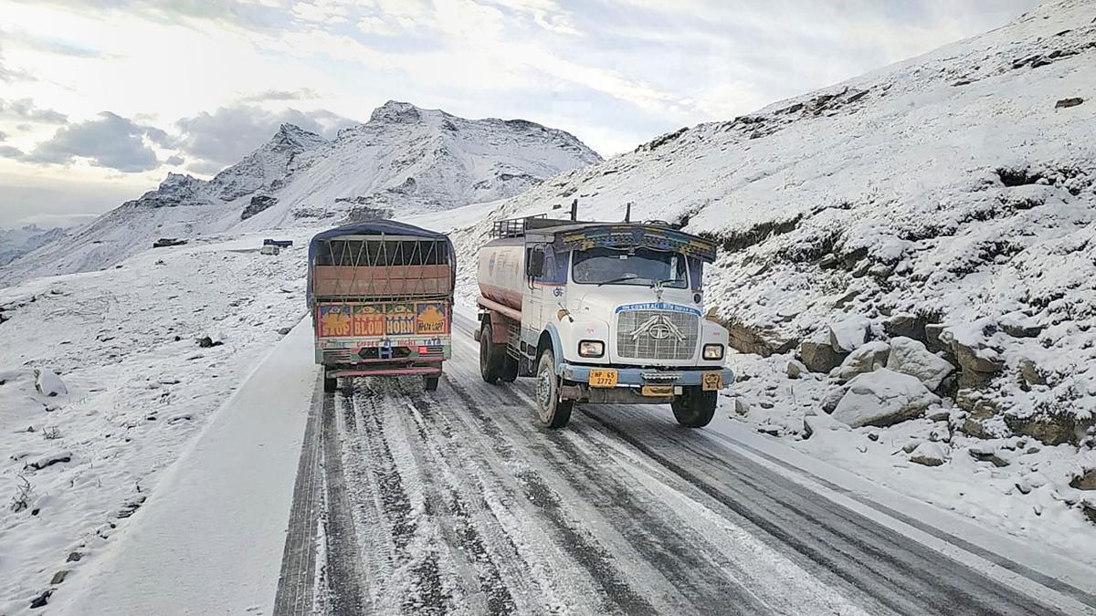 Manali Leh Road at risk after snowfall